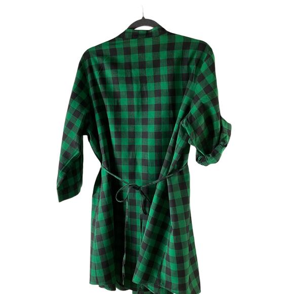 She's Cool Women's 3X Green Plaid Belted Shirt Dress Casual Day Dress Tie Waist - Picture 15 of 16